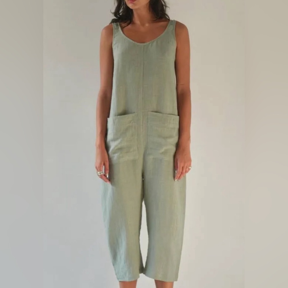 Balloon leg jumpsuit - dark blue denim!